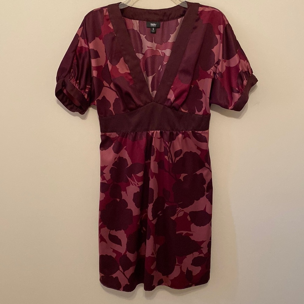 Pink and burgundy mini dress